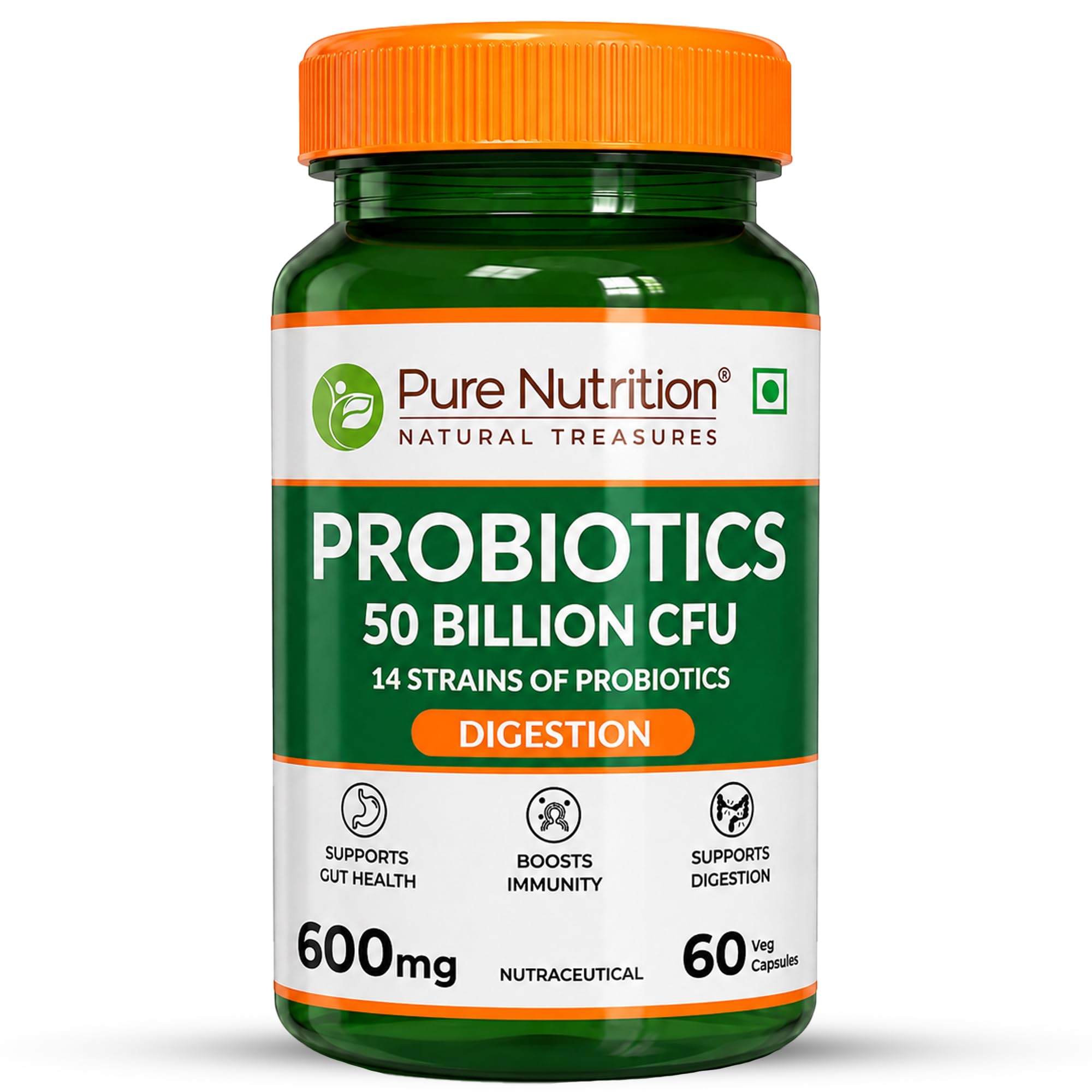 Pure Nutrition Saccharomyces Boulardii 5 Billion CFU 500mg | Saccharomyces Boulardii Probiotic Supplement | Supports Gut Health, Digestive Balance, Gut Flora & Immune Health | 60 Veg Capsules — Amazon image 9