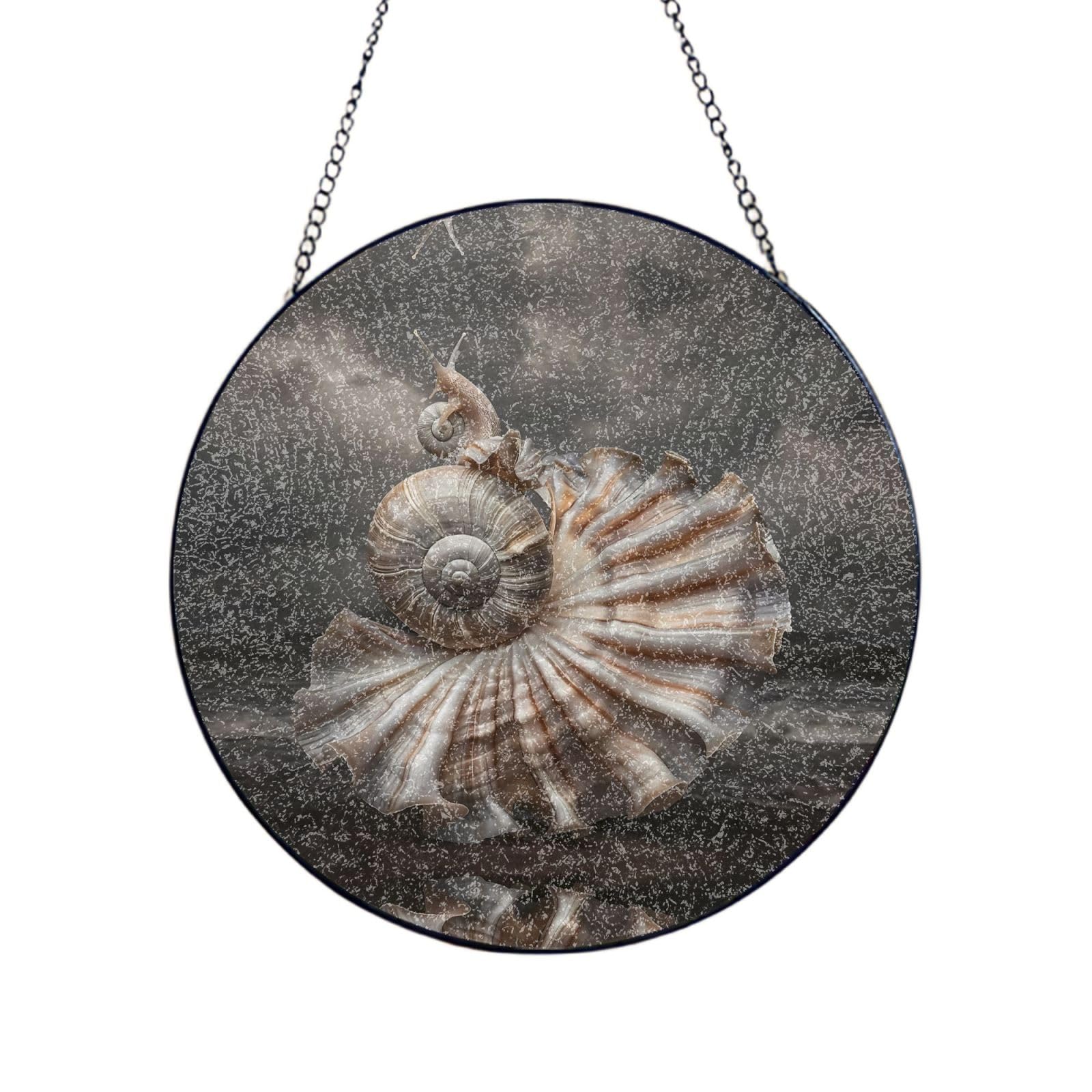 Phayah Skirted Snail Print Stained Glass Window Hanging Sun Catchers Decoration Mother'S Day Birthday Gifts For Home Garden Porch 8in（20cm）