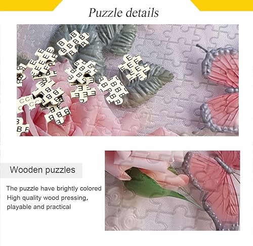 Miniatura 2 de Pink Rose Jigsaw Puzzles 500 Pieces for Adults,Learning Educational Puzzles,Difficult and Challenge Families Toys with Mesh Storage Bag 2011862