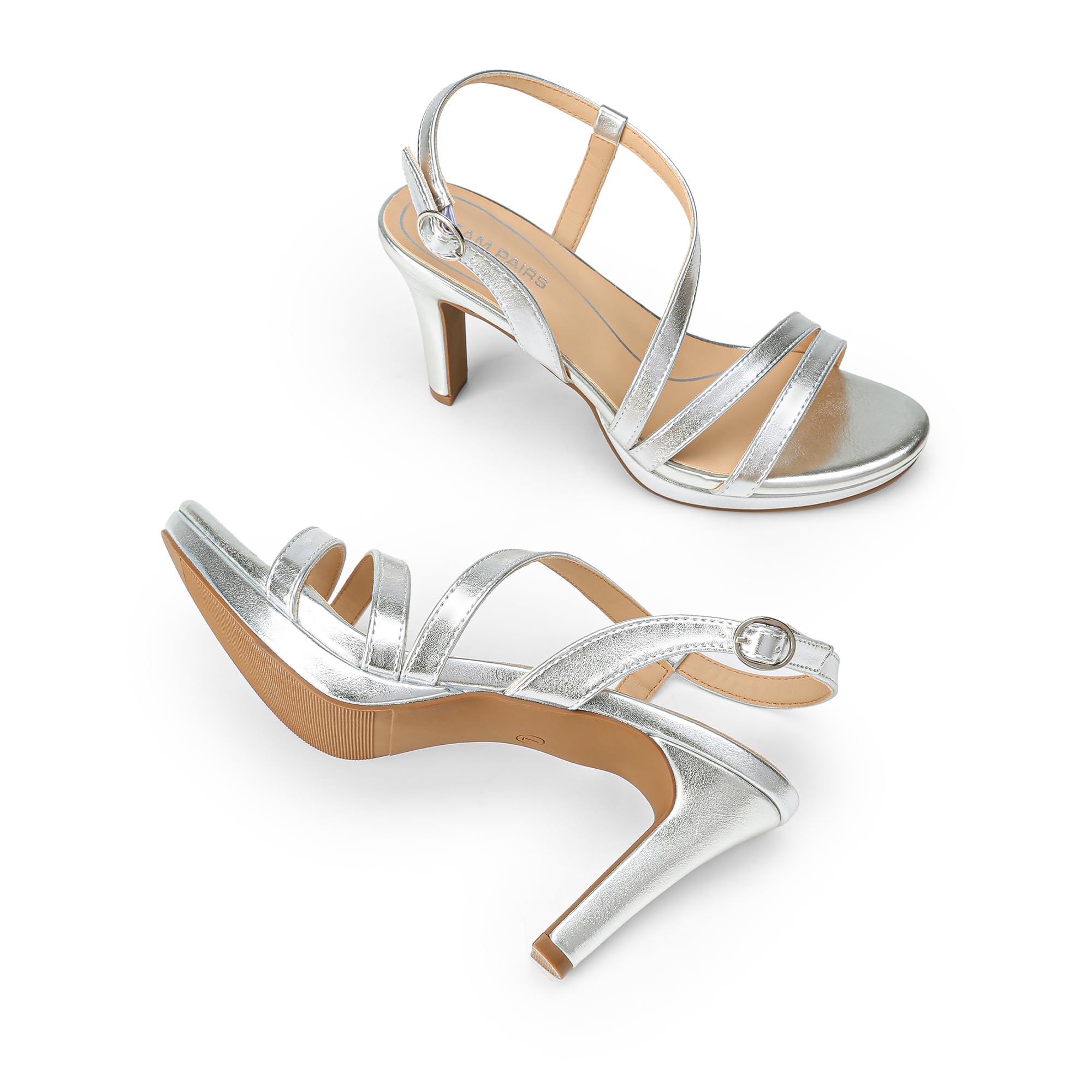 DREAM PAIRS Sandali da donna con tacco alto con plateau e cinturino alla caviglia regolabile