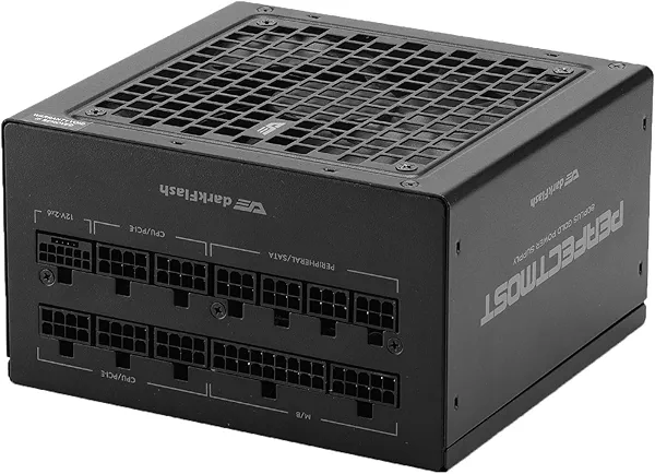 darkFlash PMT1250 Fully Modular Power Supply ATX 3.1& PCIe 5.1 Ready, 12VHPWR Cable Included, 100% Japanese 105°C Capacitors, 80 Plus Gold Gaming PSU, Compact 150mm Size, 5 Year Warranty(Black)