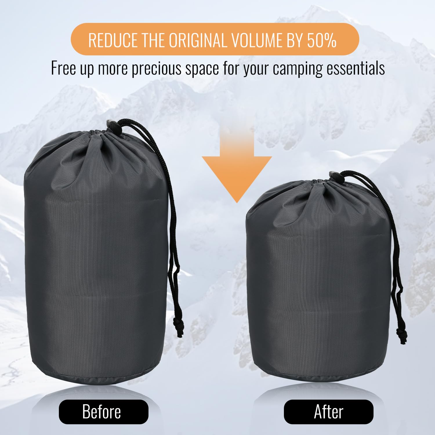 Sac De Compression Pour Sac De Couchage - Taffetas Polyester Imperméable - Pour Camping Randonnée