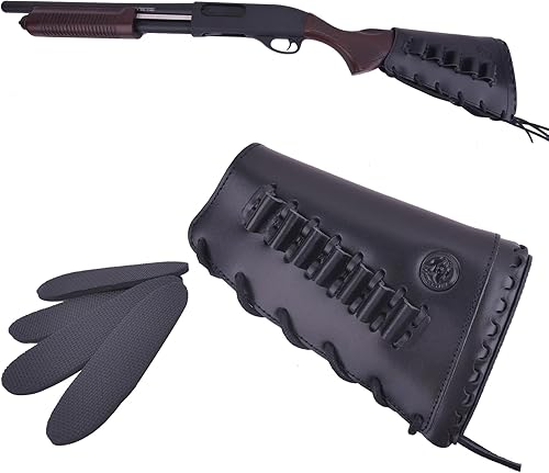 Vista 13 de Tas Trost Munición de culata de rifle de cuero de vaca de grano completo con soporte de cartucho para .45-70 308 30-06, manga de munición cosida a
