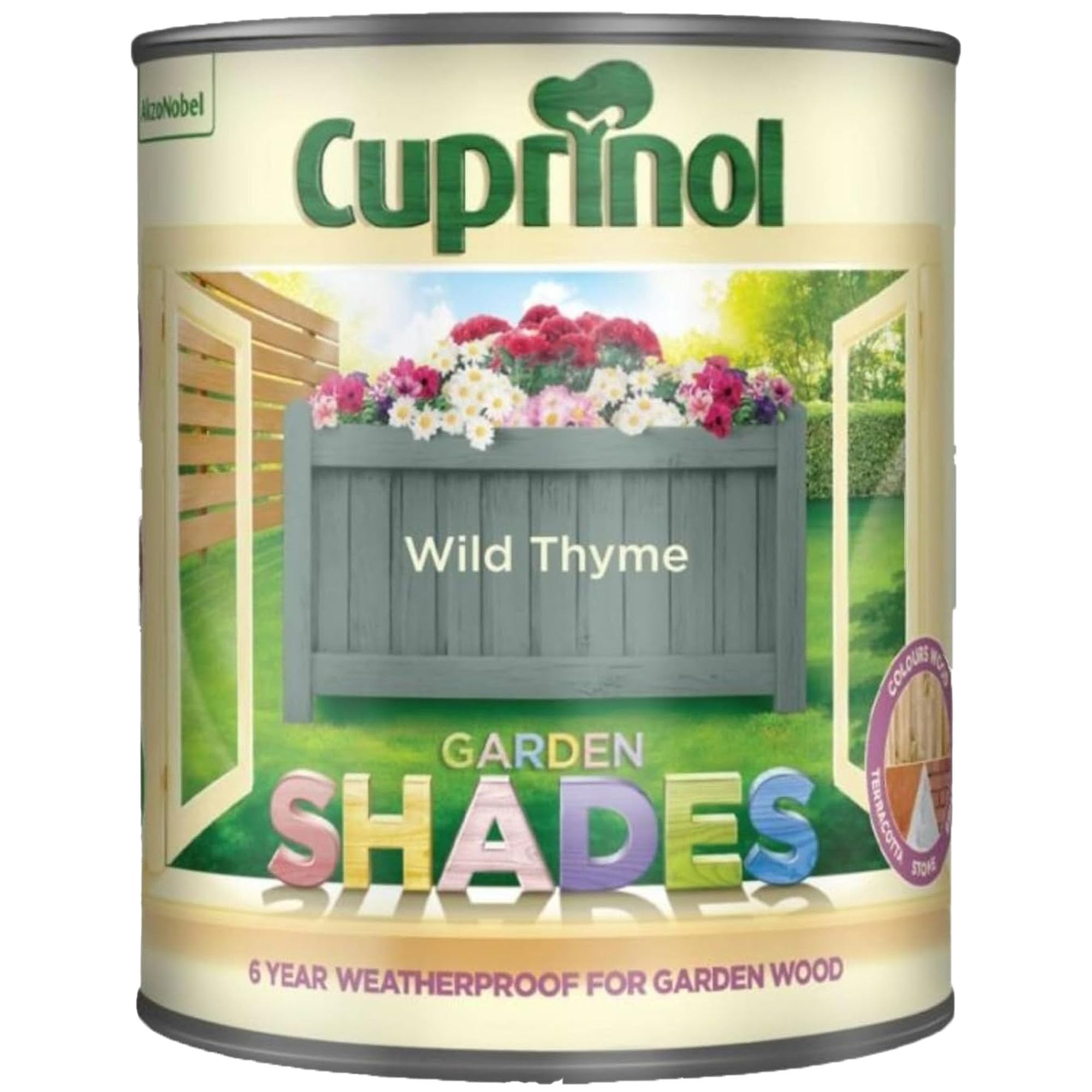 DUAYRA Garden Shades Paint | Quick Drying Water Based | For Garden Fence, Shades, Benches, Terracotta, Brick, Stone | Exterior Wood Furniture | Long Lasting (Wild Thyme, 2.5 Liters)