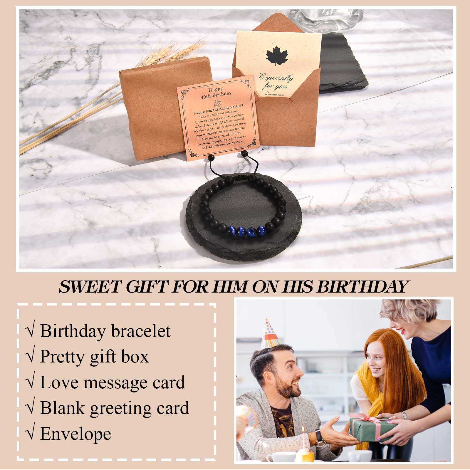 13th 16th 18th 21st 30th 40th 50th 60th Birthday Gifts for Boys Men Him, 11-21 30-60 Year Old Boy Male Man Birthday Gifts Birthday Bracelet for Son Brother Grandson Nephew Dad Husband Friend Boyfriend