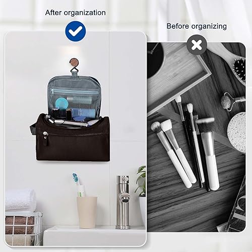 Miniatura 56 de Neceser colgante para mujeres y hombres, maquillaje de viaje, gran capacidad, kit de Dopp portátil, organizador de almacenamiento con gancho