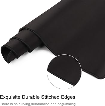 Gaming Mouse Mat Desk Office Mouse Pad Large Size 800x300x3mm Comfortable Mousepad with Smooth Cloth Surface, Improved Precision and Speed (80x30 Black)