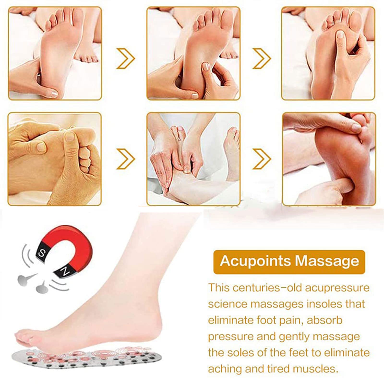 Solette Magnetiche Per Massaggio Plantare - Con Magnetoterapia, Per Piedi Stanchi, Taglia M - Foto 7