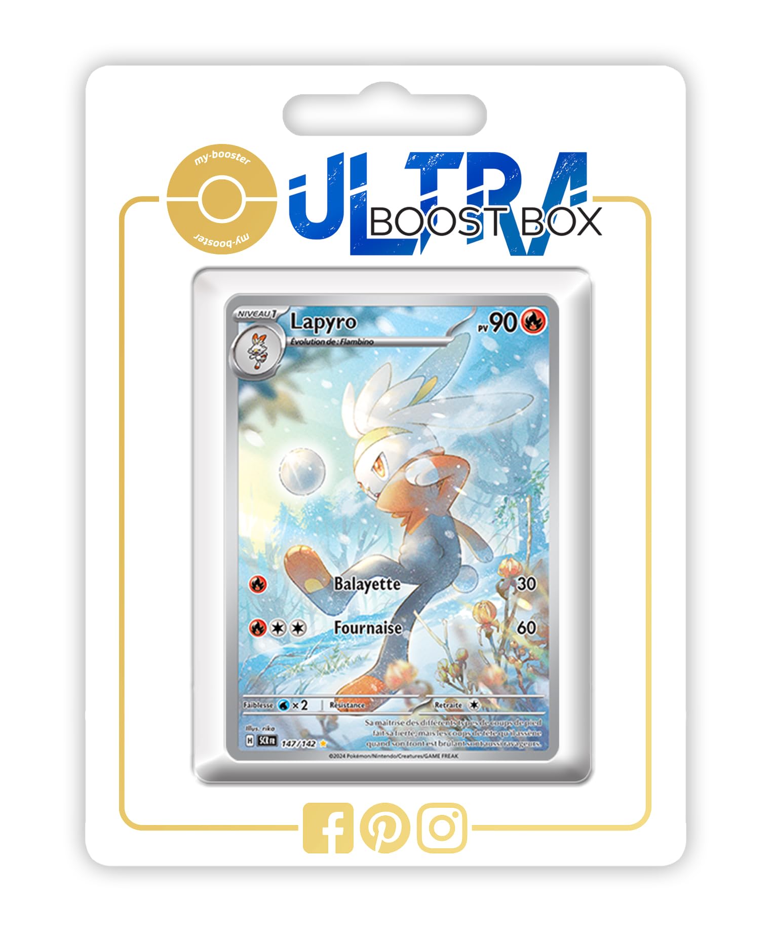 147 142 pokemon card Lapyro (Raboot) 147/142 Alternative Shiny Pokémon Gallery - Ultraboost X Écarlate et Violet 7 Couronne Stelllaire Colorless Syrup Storm (30+) This attack does 30 more damage for each Grass Energy attached to all of your Pokémon. 147/142 Raboot - Pokémon Stellar