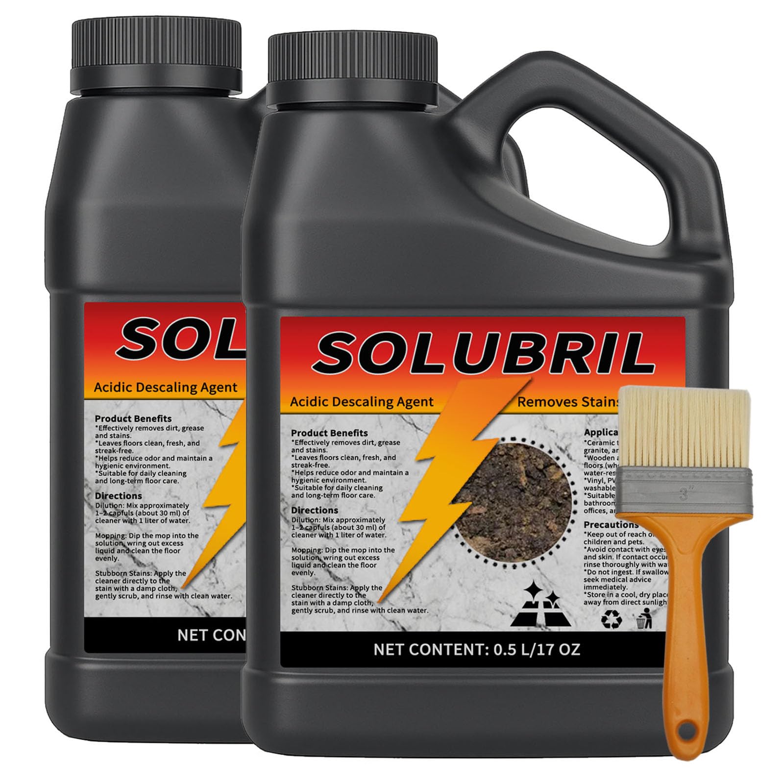 Solubril Tile Cleaner, Original floor cleaner, Multipurpose Powerful Stain Removing Liquid for Multi-Surface Use, Bathroom, Kitchen, Floors (2)