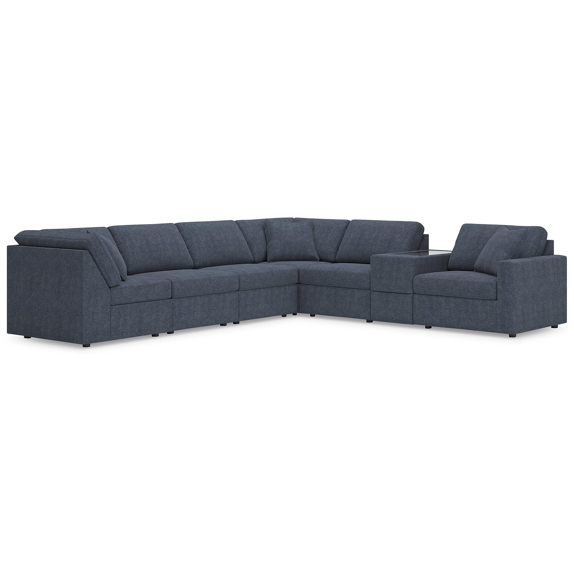 Signature Design by Ashley Modular Sectional Couch, 7-Piece, Navy Blue