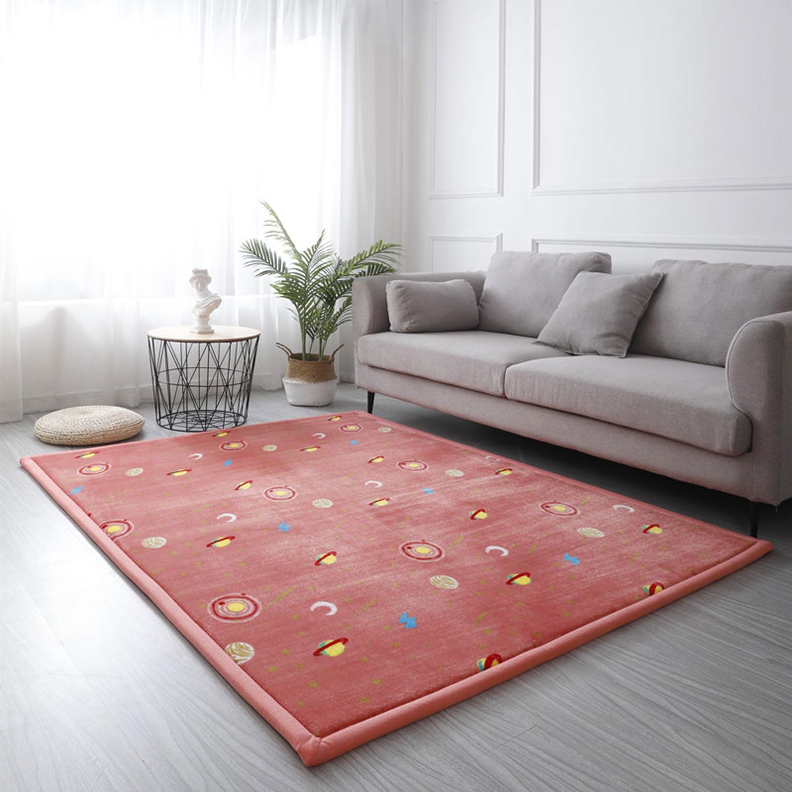 ZIKGER Alfombra Bebe Acolchada Plegable,Coral Espesar Terciopelo Manta de rastreo para niñosalfombras yoga-S-220 * 280cm
