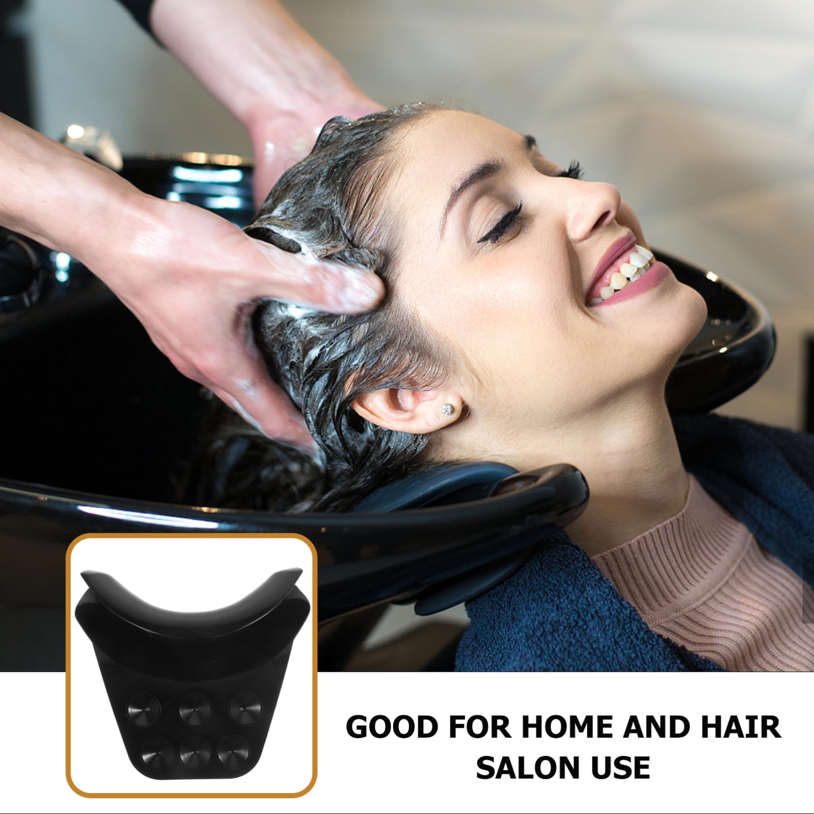 3 Stück Kopf wasch Kissen nackenstützkissen Nackenkissen Nackenstütze aus Silikon Nackenstütze mit Saugnapf Nackenstütze für Haarwaschbecken Kieselgel Black
