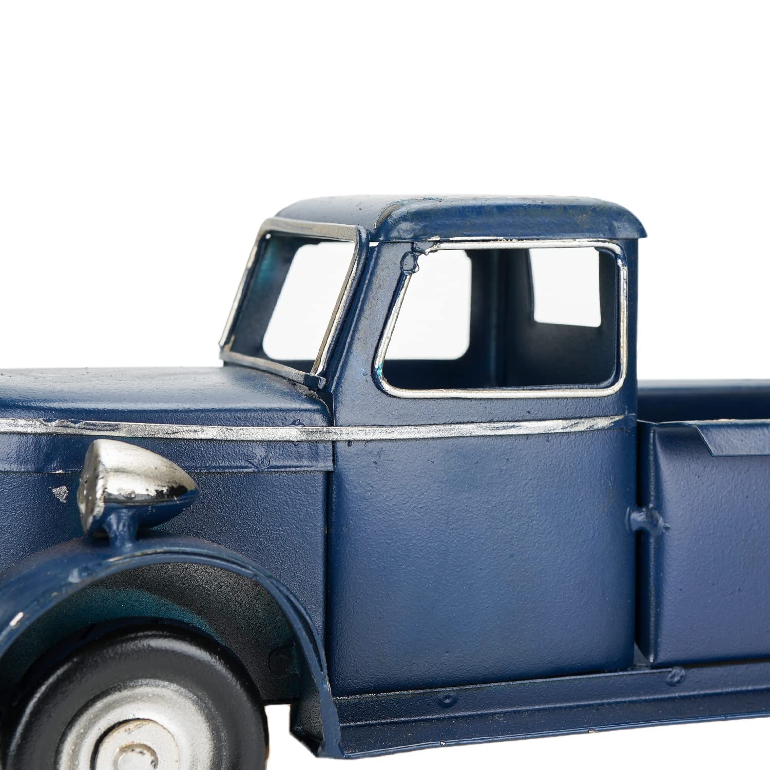 SOFFEE DESIGN 10in Collectible-Vehicles Classic Truck, Pick-up Model Iron Decorations, Collectible Figurine Desktop Car Wine Holder for Home Decor, Dark Blue
