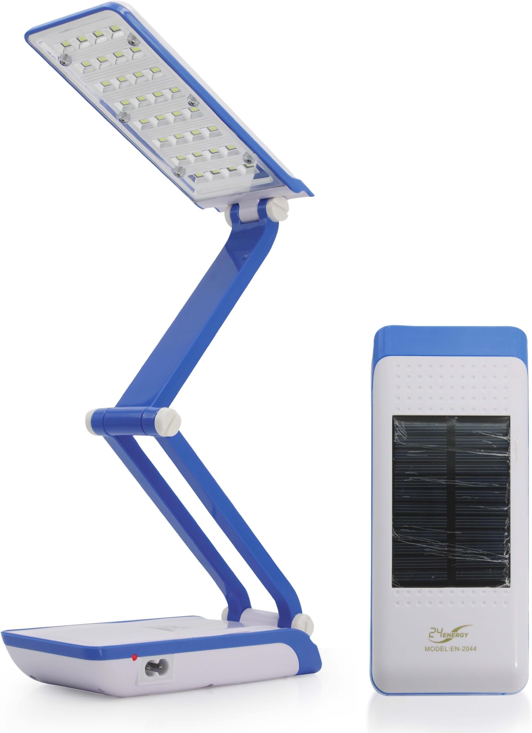 Table Lamp -with Rechargeable Battery Study Desk Light, Electric & Solar Charging Support | ABS Body, 32 LEDs| 2 Modes Adjustable Desk Lamp | Long-Life Battery (White, Orange) (White, Multicolor)