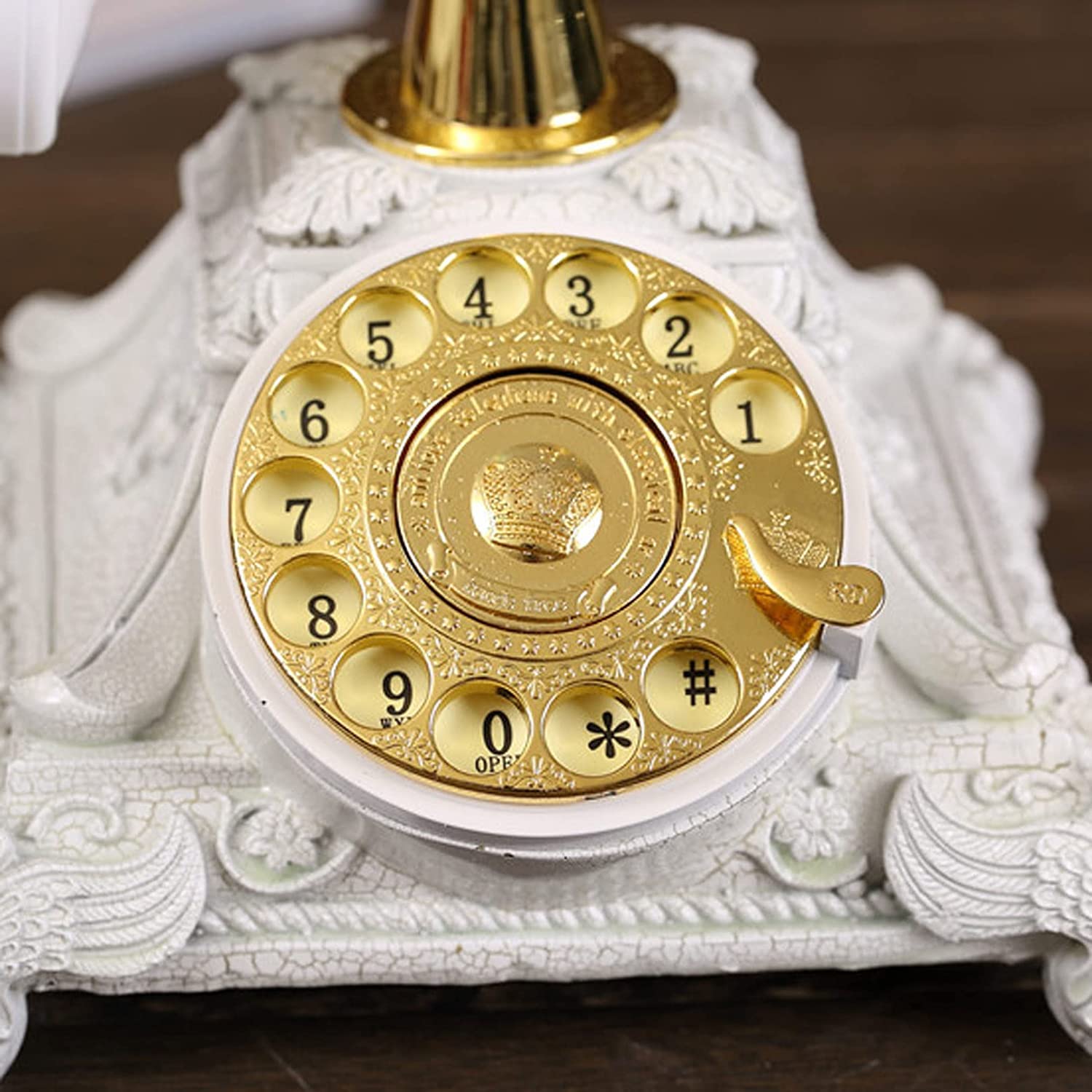 WangXLDD Klasyczny telefon w stylu retro w stylu vintage z przyciskiem staromodny telefon stacjonarny na biurko do domu biura hotelu i baru