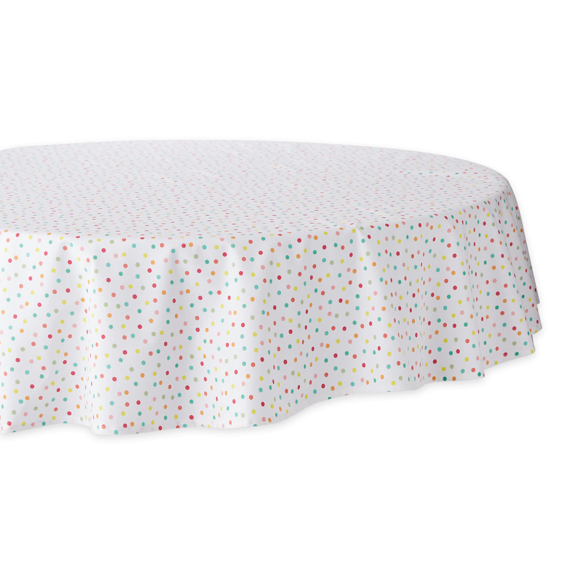 DII, Cotton, Multi Coloured Confetti Dots, Tablecloth, 70" Round