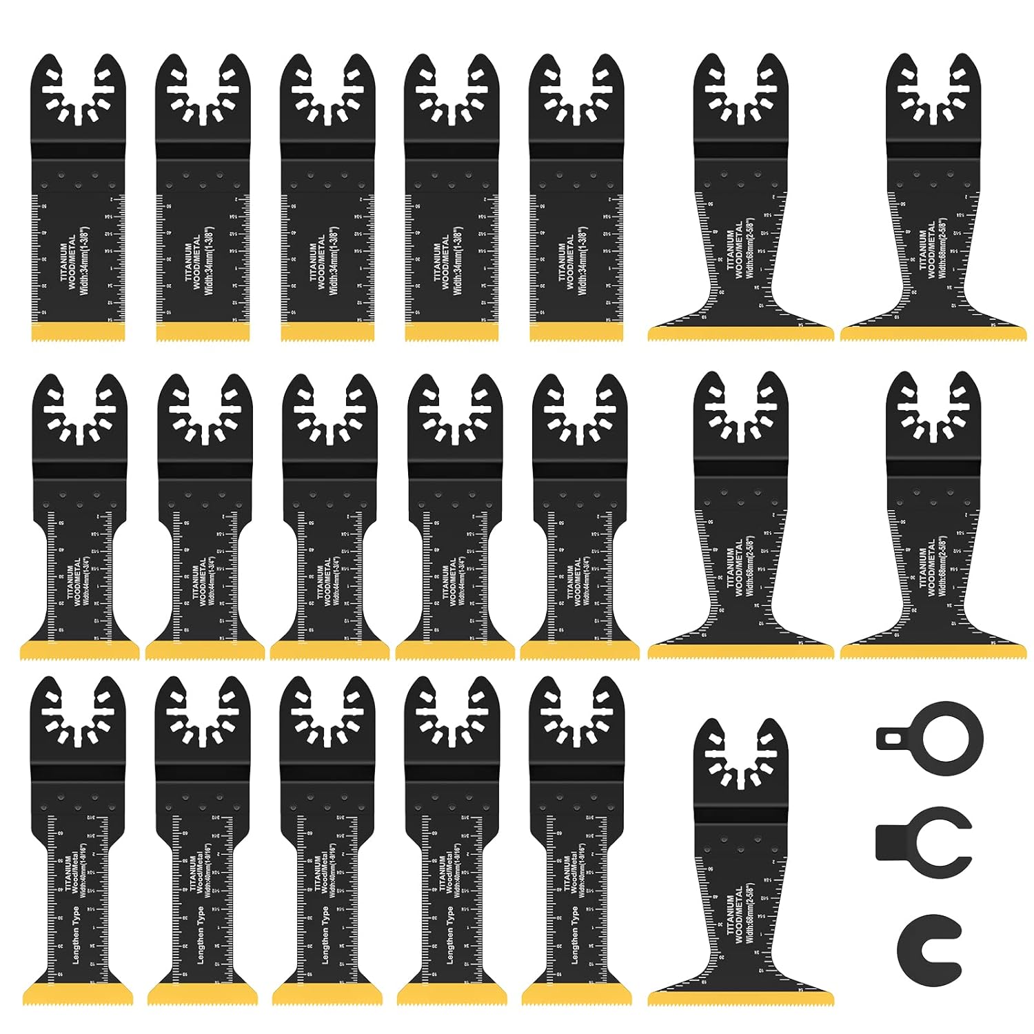 20PCS Titanium Oscillating Multitool Blades Titanium Coated Multitool