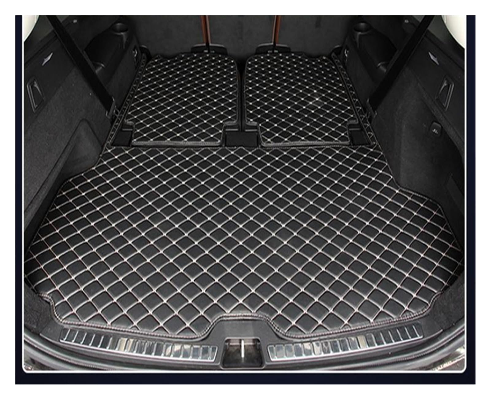 Auto Kofferraum Schutzmatte Kofferraummatte Für Volvo XC90 Sieben Sitze 2016 2017 2018 2019 2020 2021 2022 Cargo-Liner Teppich Innenteile Zubehör Abdeckung(Schwarz,3 PCS)