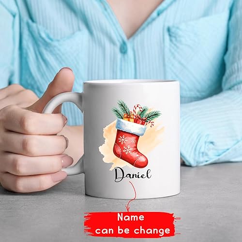 Miniatura 8 de Taza roja personalizada para camión, regalo para Navidad, taza de café de Navidad personalizada de camión rojo de 11 onzas, 15 onzas, taza de camión