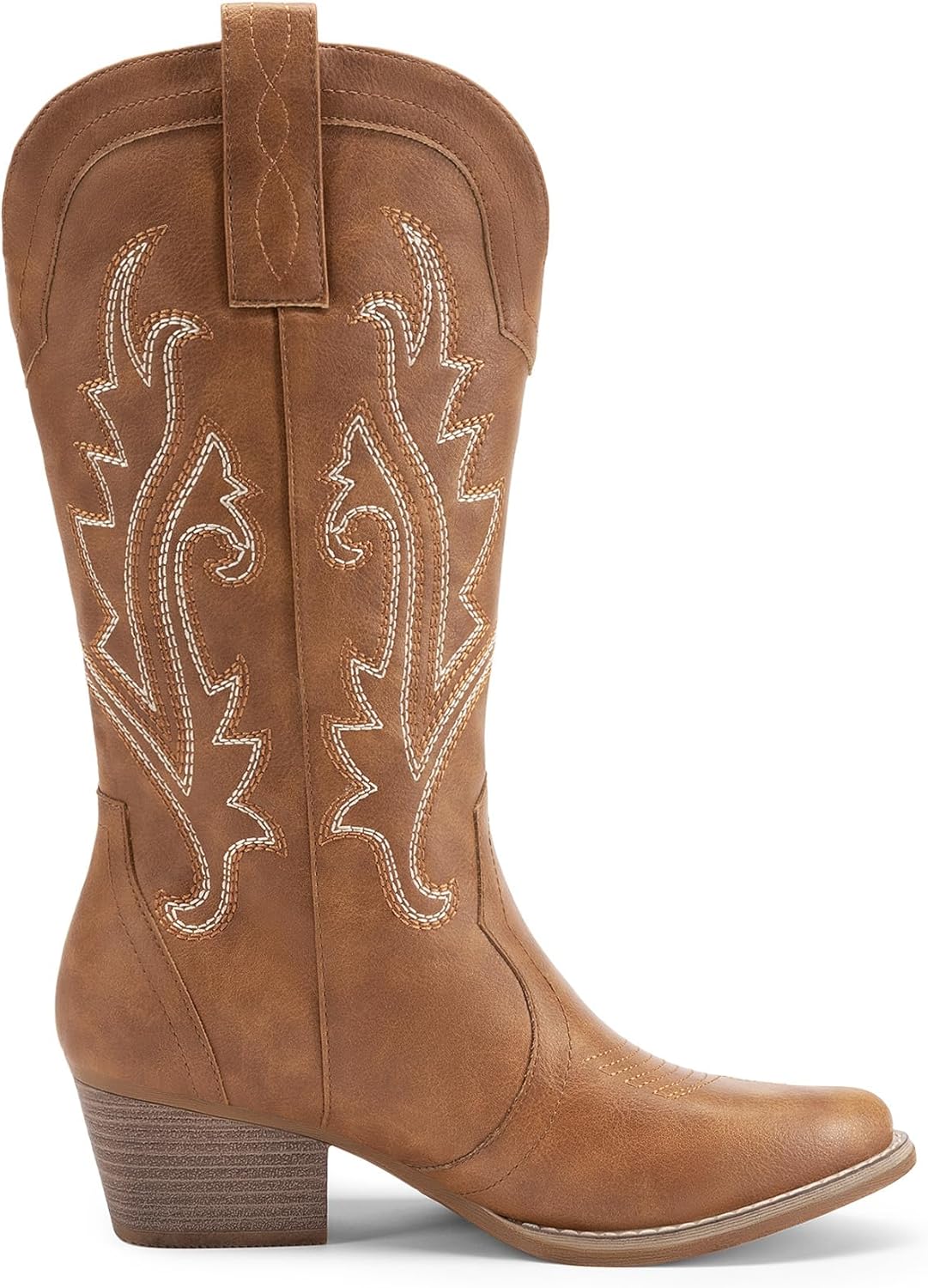 DREAM PAIRS Women's Cowboy Cowgirl Boots Embroidered Pointed Toe Low Heel Western Mid Calf Boot for Theme Party Country Concert - Image 5