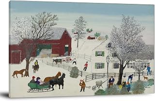 31 Naïve Art Paintings by Grandma Moses Visitors Poster Decorative Painting Canvas Wall Art Living Room Posters Bedroom Painting 16x24inch(40x60cm)