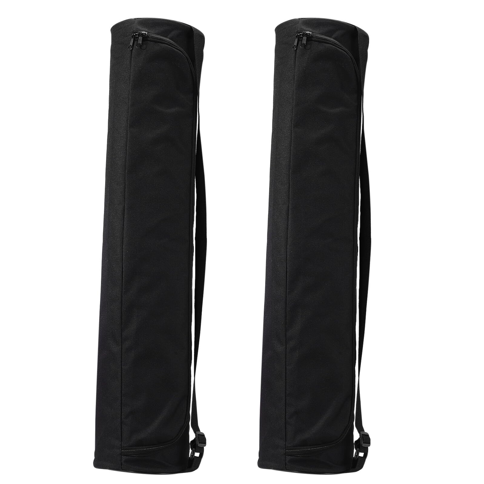 Abaodam Bolsa de Yoga para Esterilla de Fitness 2 Piezas Bolsa Bandolera de Oxford con Goma Antideslizante Correa Ajustable Plegable y Ligera para Gimnasio Pilates y Deporte Negro