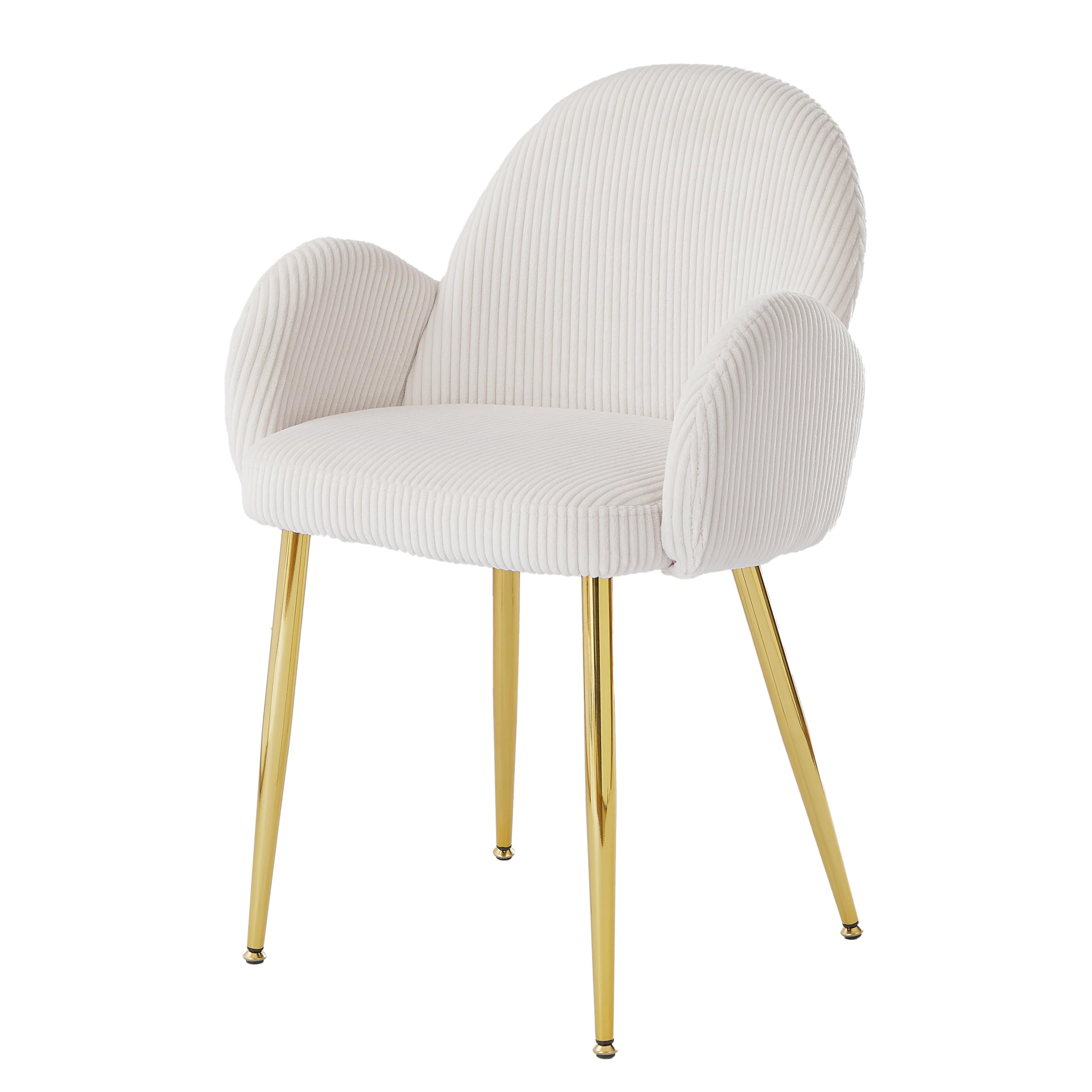 Eifizek Home Office Chair, Modern Corduroy Upholstered Vanity Desk Chair with Gold Legs for Girls Women, Ergonomic Padded Backrest for Living Room,