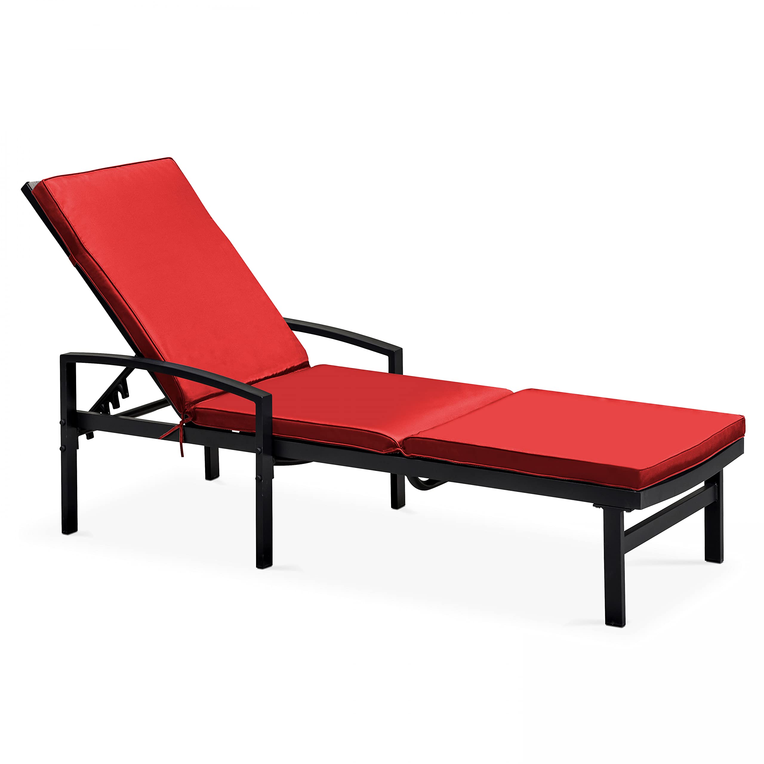 Lot de 2 Coussins Bain de Soleil Polyester Rouge 186 x 53 x 5 cm