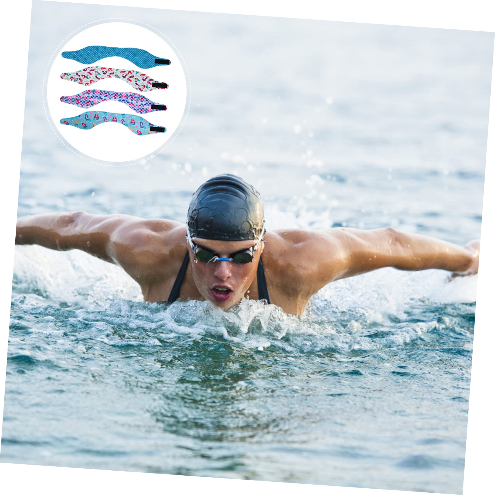 ABOOFAN 3sets Ohr Abdeckungen Gedruckt Stirnband für Schwimmen 4 Stücke * 3