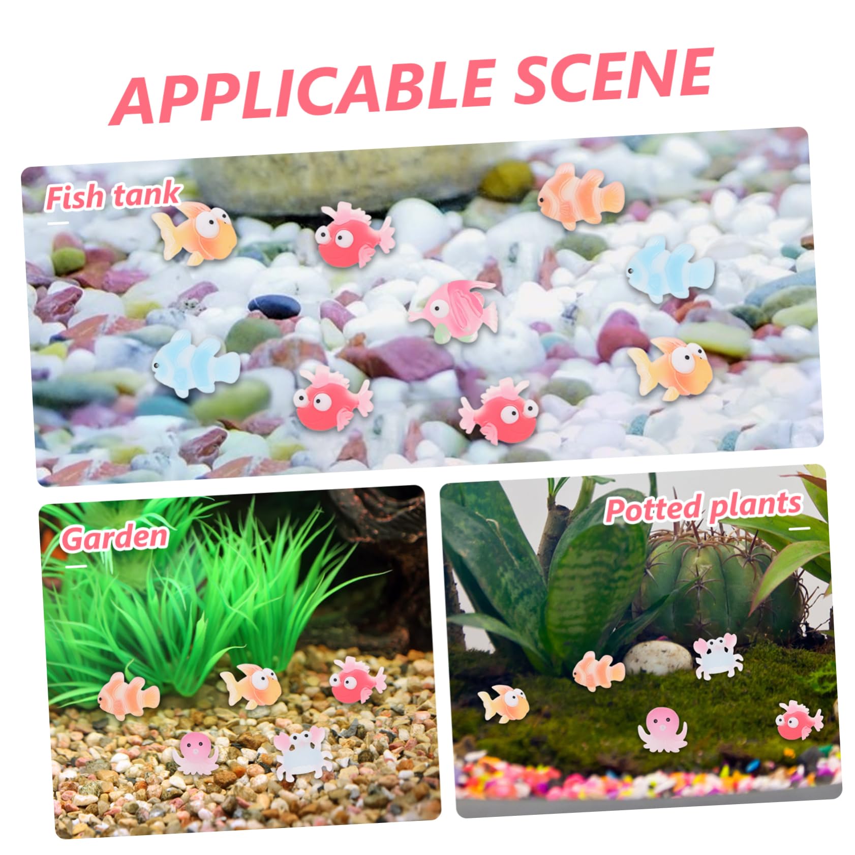 BESPORTBLE 200 Piezas Mini Muñeca Pecera Bajo La Figura De La Marina Adorno De Pescado Falso Figura De Animales Marinos Pecera Animal Estatua Modelo De Pescado Acuario Artificial Resina