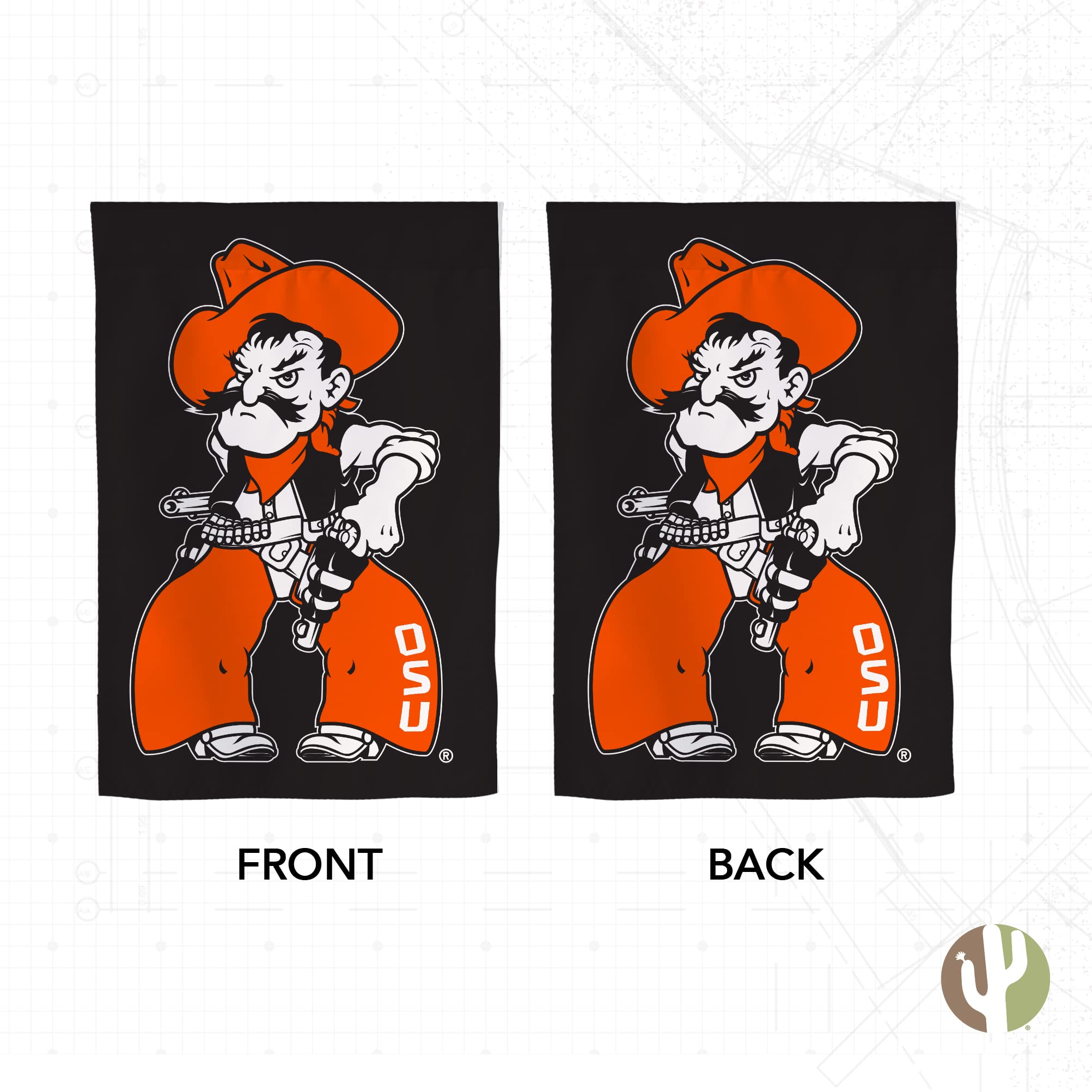 Desert Cactus Oklahoma State Cowboys Flag - 3x5 Feet Polyester, Double Sided, Outdoor/Indoor - View #4