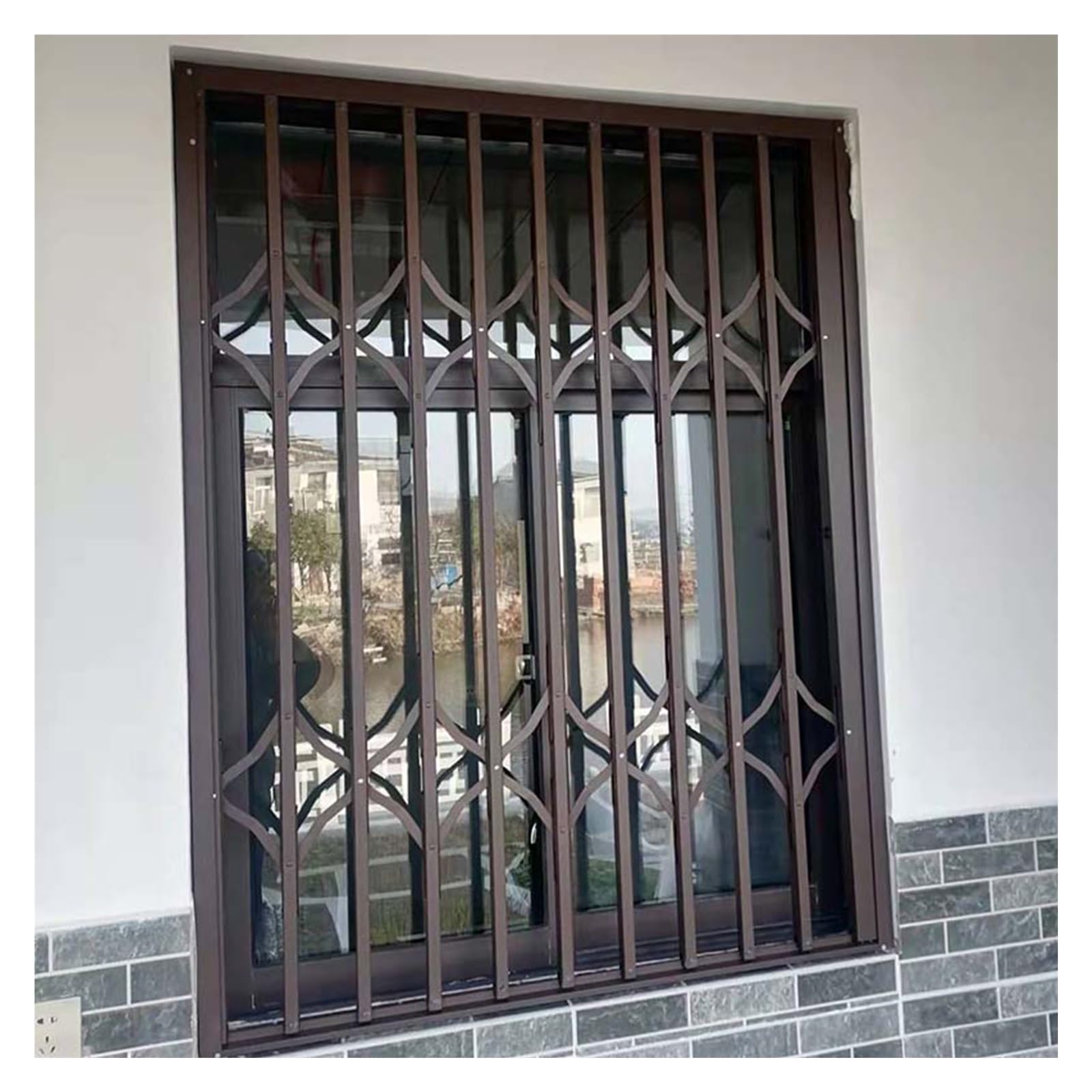 Parrilla de seguridad plegable para ventana con cerradura para seguridad de niños y mascotas, diseño retráctil a prueba de ladrones
