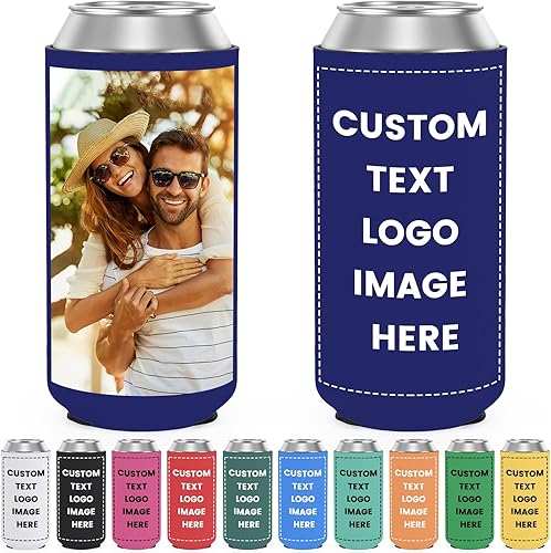 Miniatura 9 de 20 fundas delgadas para enfriar latas, enfriadores de bebidas reutilizables con aislamiento a granel personalizables para botellas de agua,