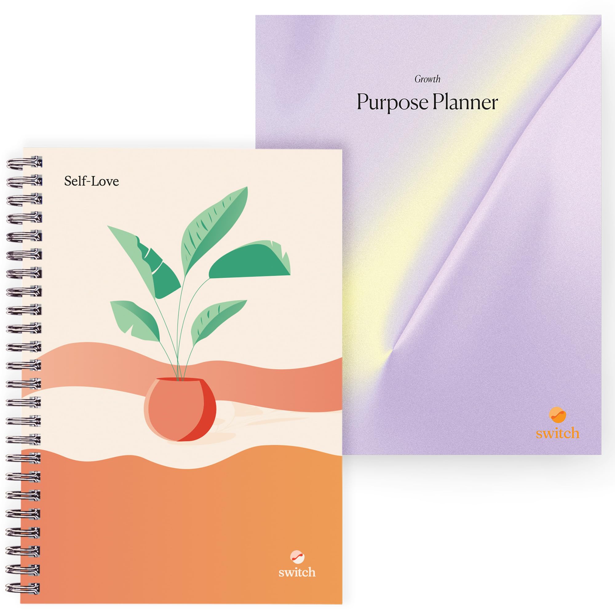 Switch Research Self-Love Journal & Purpose Planner for Growth Collection - 91-Day Self-Care journal & 31-Day undated Planner - Therapist Recommended Tools for Mindfulness, Gratitude & Personal Growth