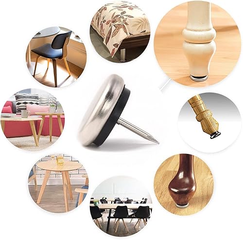 Miniatura 5 de Dia Nail - Uñas para muebles para sillas, mesas, uñas acolchadas con base de níquel para muebles, lo que permite que las sillas se deslicen sin