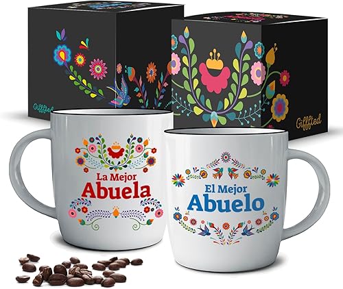 Triple Gifffted La Mejor Abuela and Abuelo Tazas de café en español, Latino Best Grandma and Grandpa, Grandparents Gifts Gifts Gift Dia Birthday and