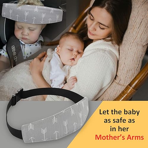 Miniatura 4 de Soporte para la cabeza del asiento de automóvil para bebé, correas de asiento de automóvil, correa de alivio para el cuello del cochecito,