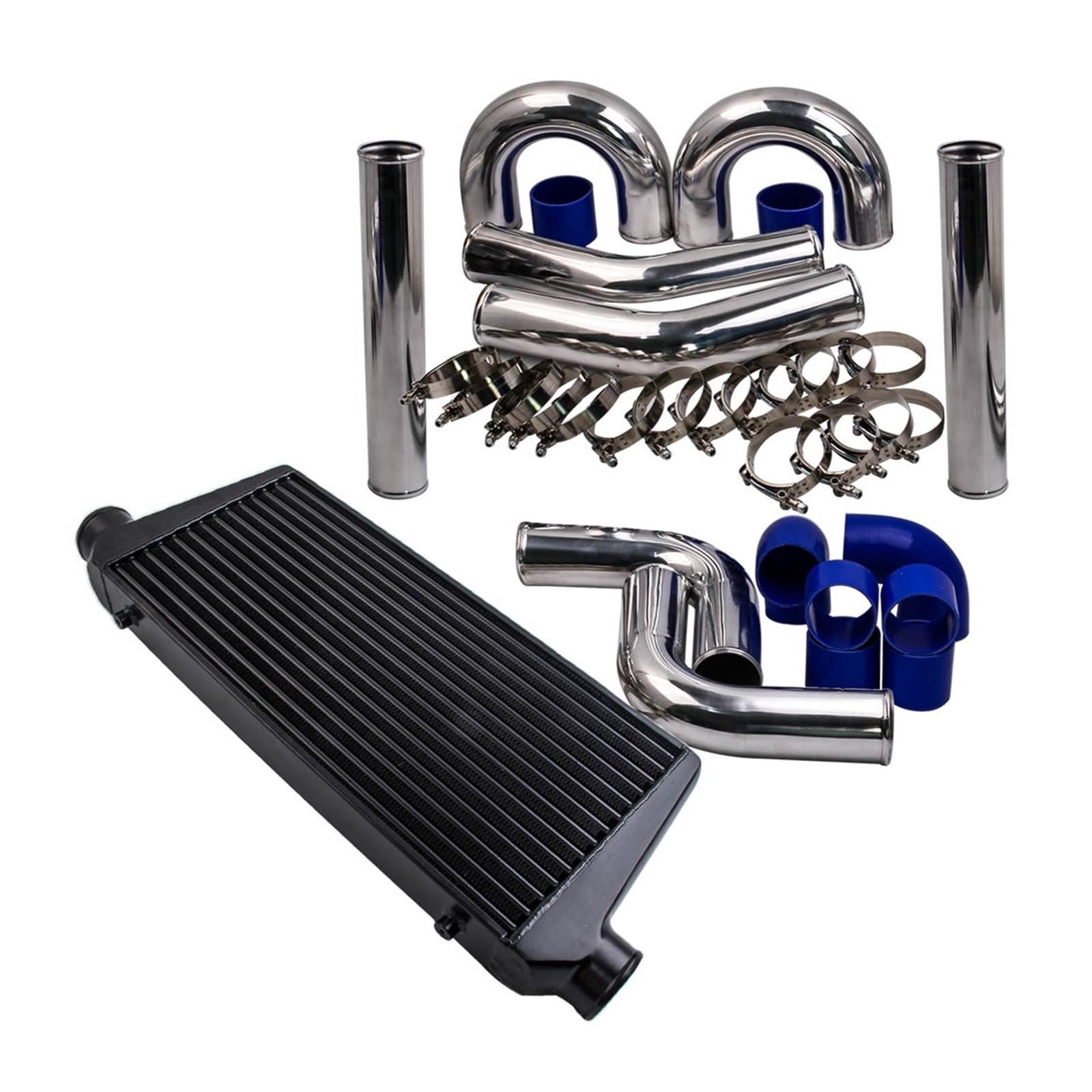 Hgddbae One Color Cooled Intercooler Turbo Intercooler 3.0" 600X300x76 Intercooler + Turbo Intercooler Piping Pipe Kits + Hose Kit Uni.