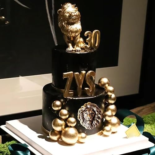 Miniatura 5 de MINFEIDMS Juego de 3 moldes de silicona con cabeza de león para decoración de pasteles, pasta de goma de mascar de polímero de chocolate y caramelo