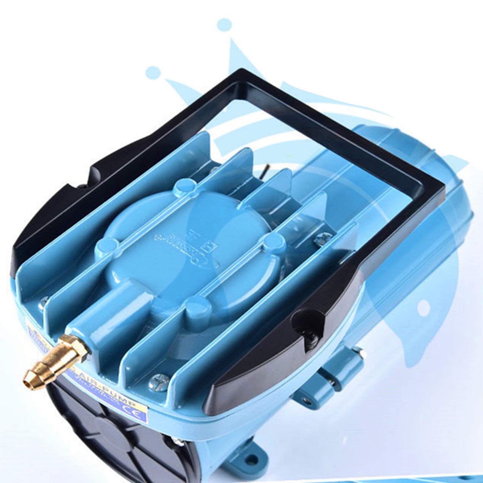 Bomba de Aire para Acuario Accesorios Metálicos Aerador Portátil Multifuncional para Estanque Herramienta para Acuicultura Y Fuentes Hidropónicas, 12V 60W, 220x110x136mm