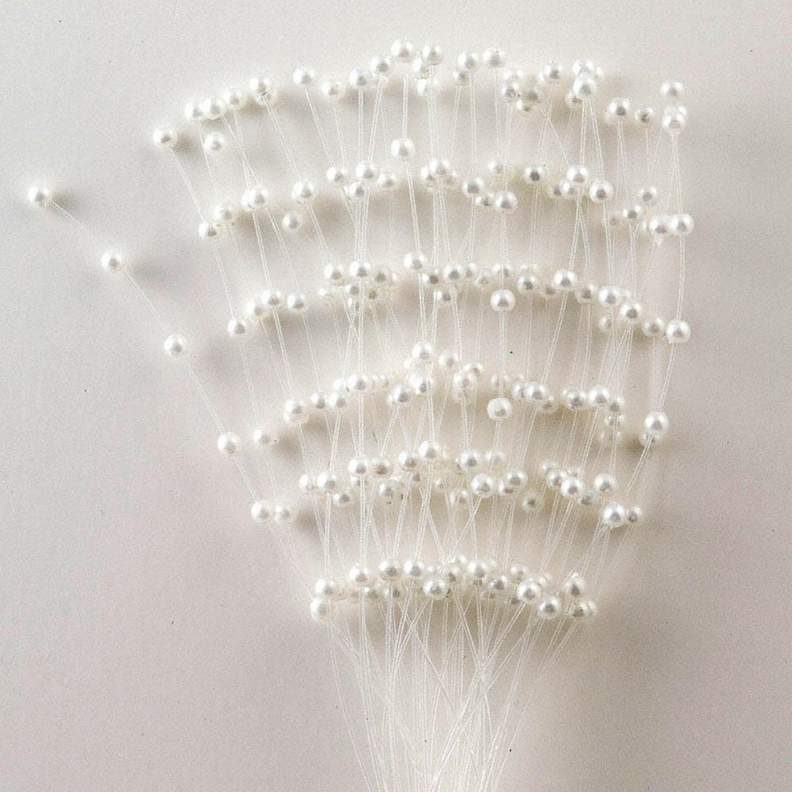 10 Pcs Bridal Bouquet Holders, String Pearls Sticks Bridal Wedding Bouquet Holder, Bouquet Accessories Artificial Pearl Spray Beads String for Bride Party Decoration(White)