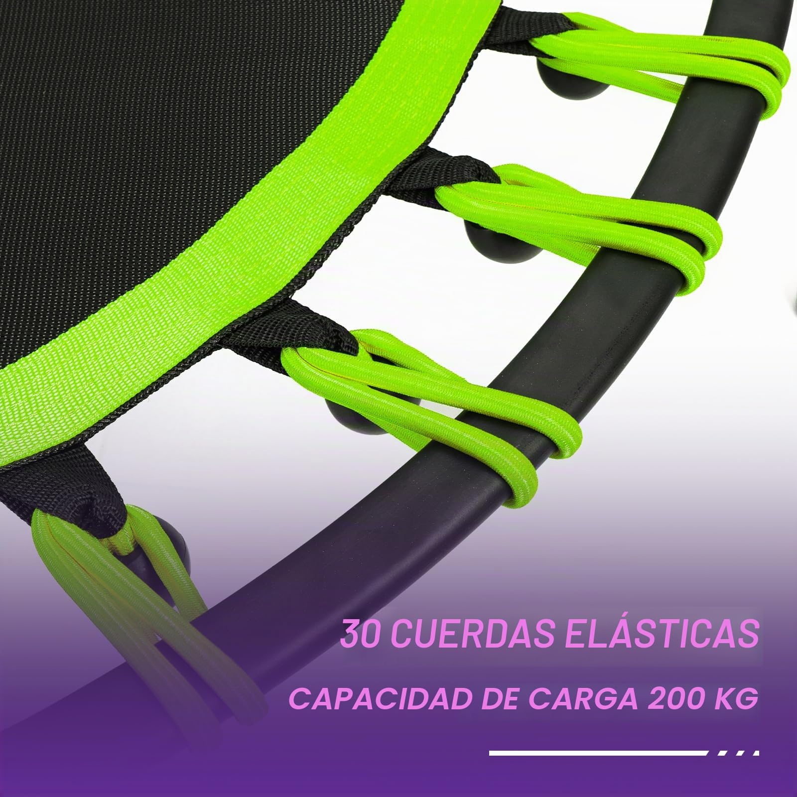 DARCHEN Mini trampolín de rebote de 150 kg para adultos, cama elástica pequeña para interior para ejercicio, entrenamiento, fitness, diseño mejorado para un rebote más seguro y silencioso [100 cm]