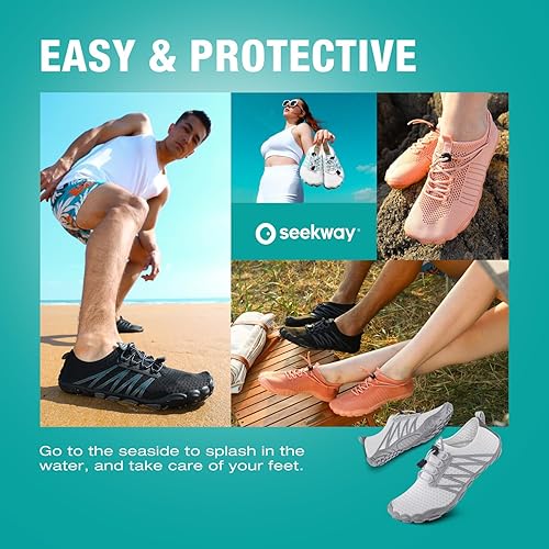 Miniatura 7 de SEEKWAY - Zapatos para usar en agua para adultos, unisex, tipo calcetín, de secado rápido, que brindan sensación de pies descalzos para la playa
