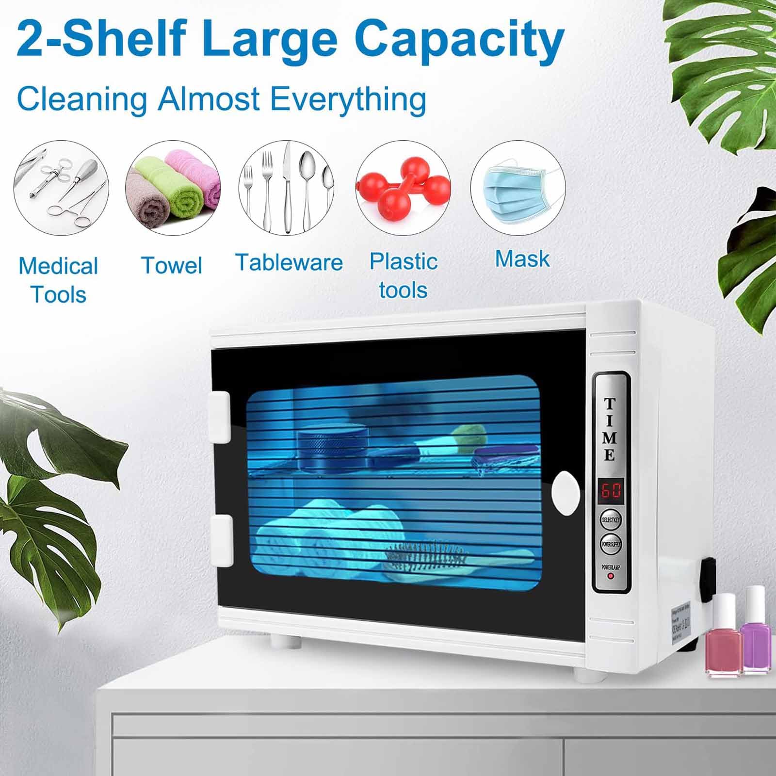 Desinfectante Doméstico De Gran Capacidad De 12 L, Con Temporizador (5-60 Min), Bandeja De 2 Capas, Pantalla LCD Fácil De Usar, Una Sola Máquina Multiusos, Ideal Para Botellas Y Vajilla.,White
