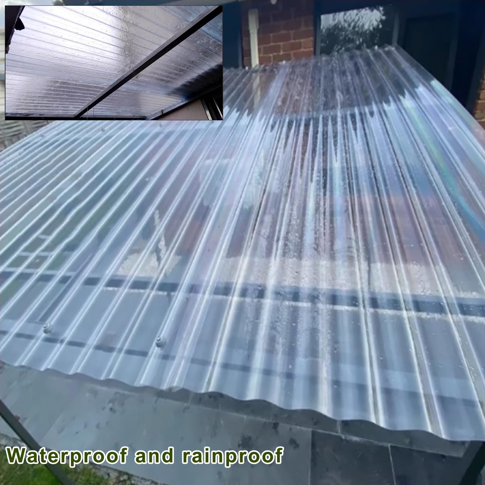 ClearRoof Platten aus Wellpappe, 1,8 mm, regendicht, Tageslicht, Garage, Schuppen, Gewächshausverkleidung, Ersatz, 5 Stück
