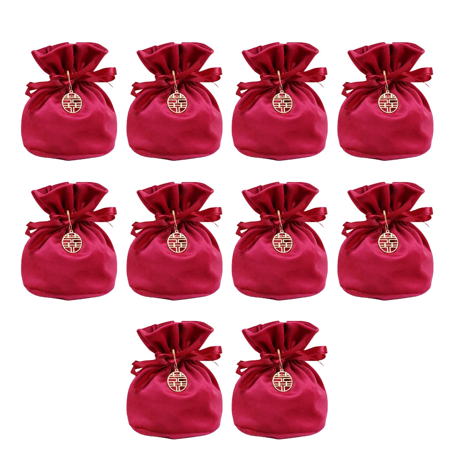 Yhplxyuus 10Pcs Velvety Cloth Drawstring Bag Wedding Gift Wrapping Pouches Birthday Party Treat Bag for Candy Chocolate Jewelry Luxury Velvety Gift Pouches