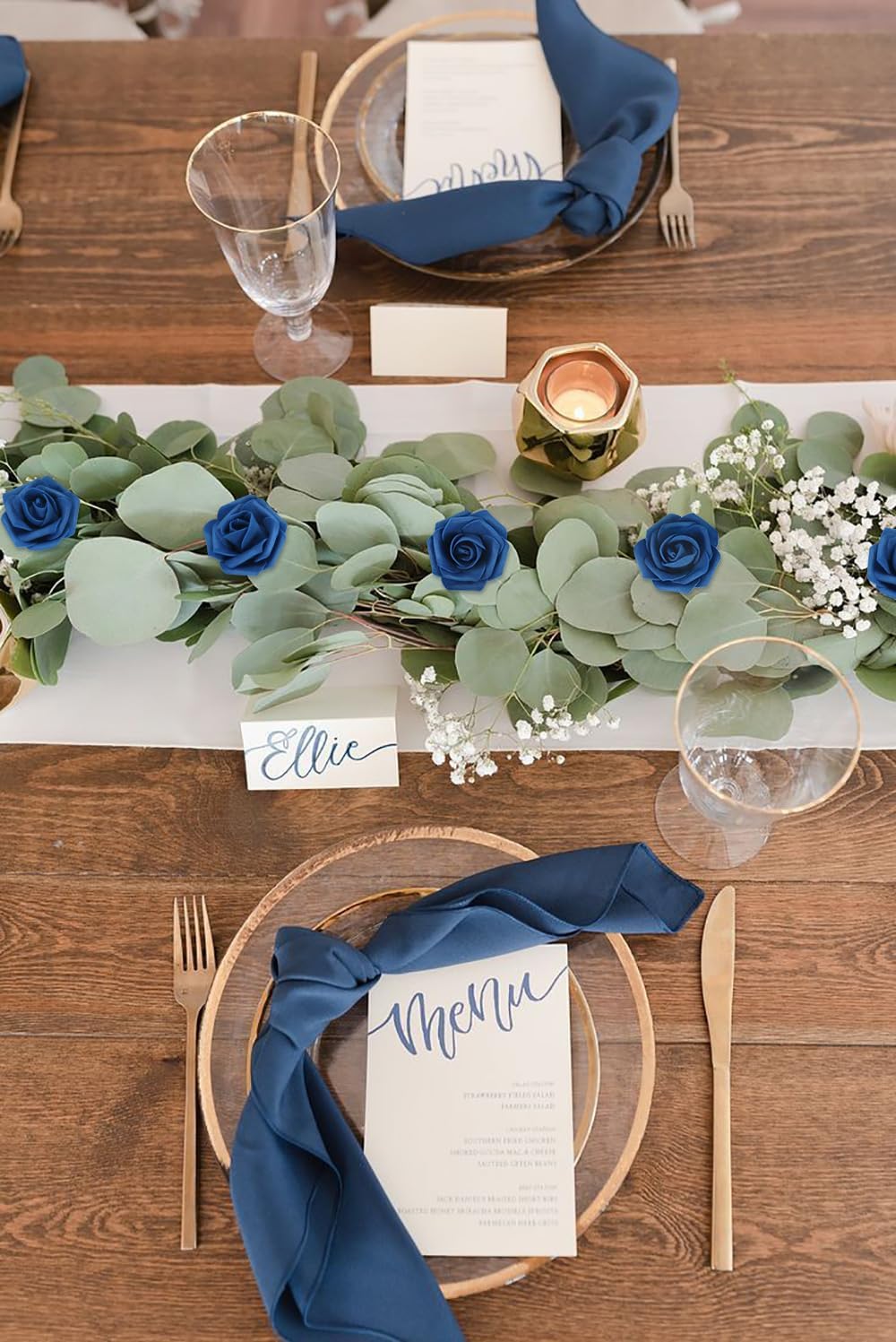 Fake Roses,200PCS Navy Blue Flowers 1.97in Foam Roses Artificial Flowers for Craft DIY Wedding Party Home Decoration(Navy Blue) - Image 8