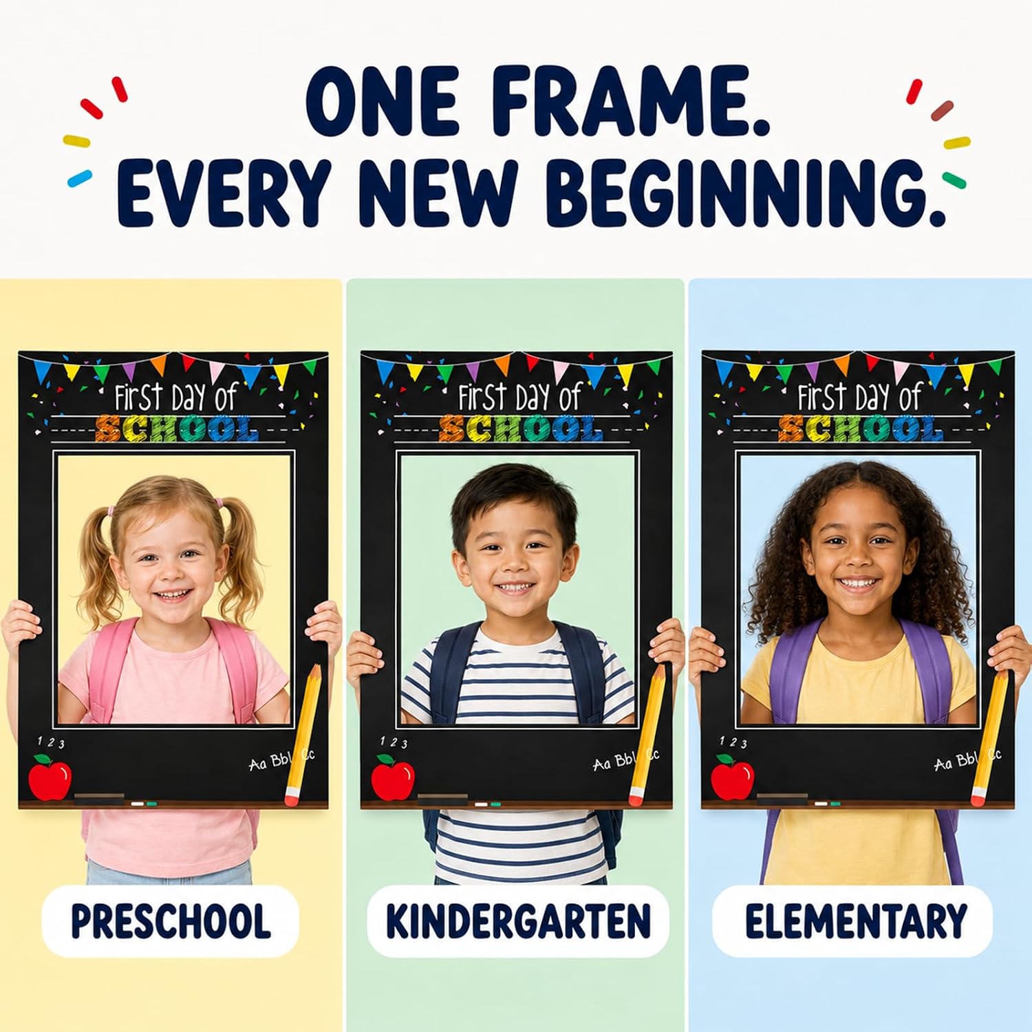 NUOBESTY First Day of School Photo Booth Frame, Back to School Prop Sign image 5