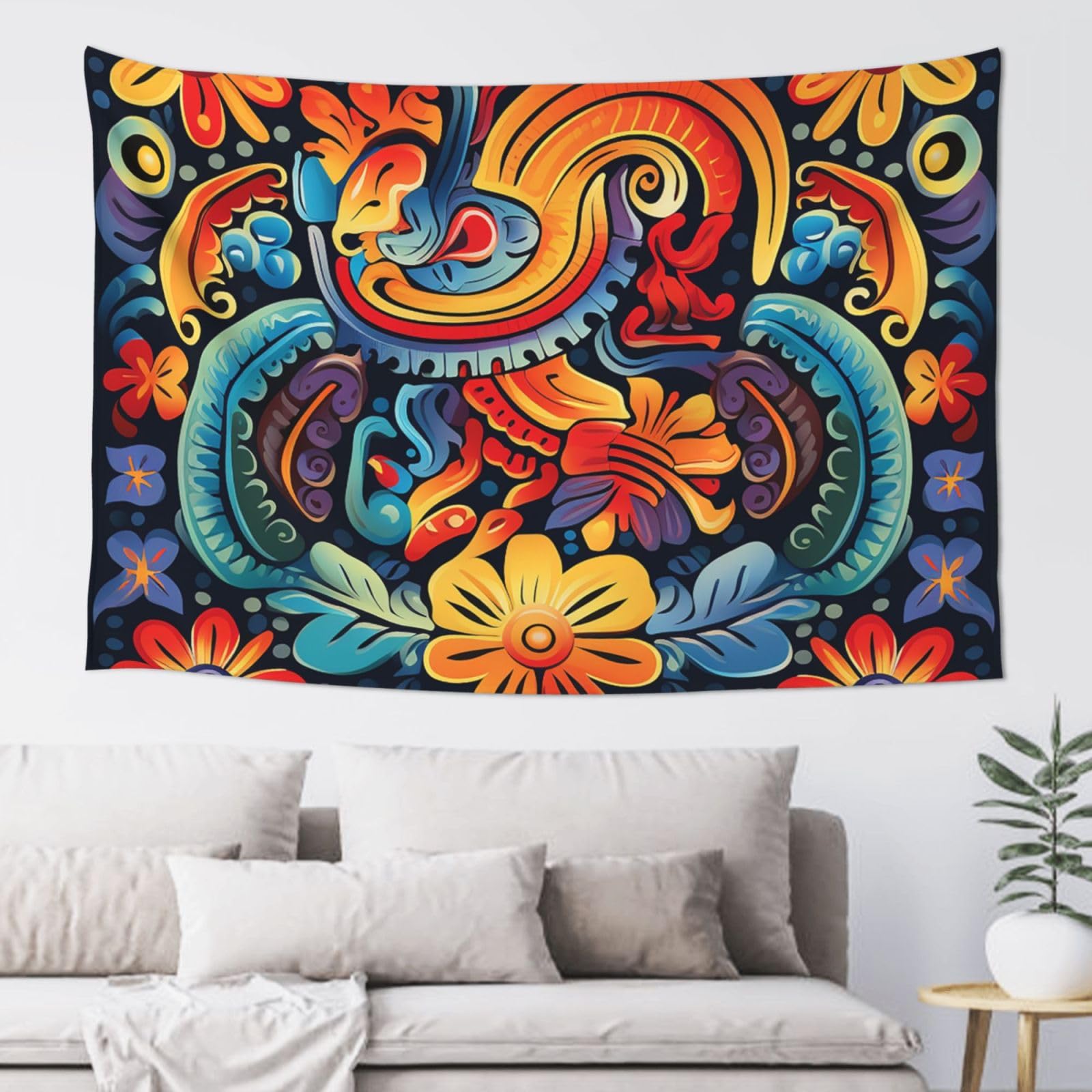 FodPand Mexican Tapestry Dorm Decor, Wall Backdrop Aesthetic Tapestries Hanging Banner for Bedroom, Modern Wall Art Poster Blanket, Home Decor Wall Tapestry 60"x40"